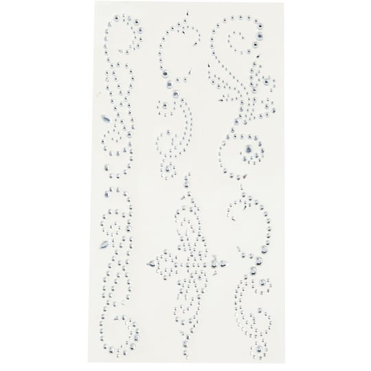 12 Packs: 6 ct. (72 total) Clear Flourish Adhesive Rhinestones by Recollections™